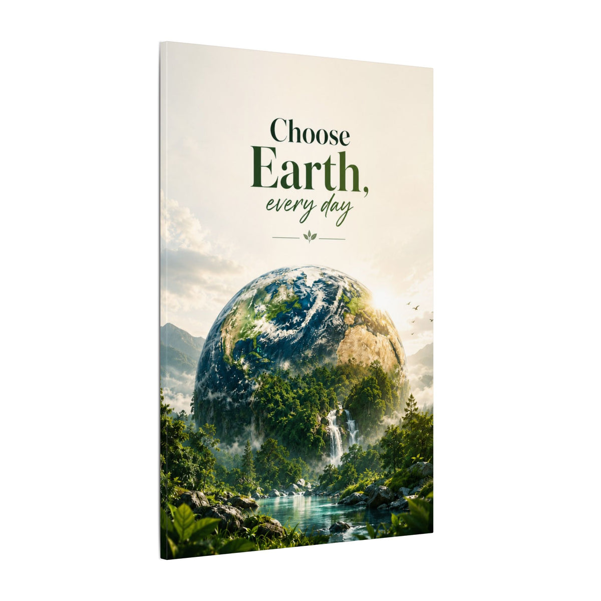 "CHOOSE EARTH EVERYDAY" - Earthsmart Canvas Wall Art.