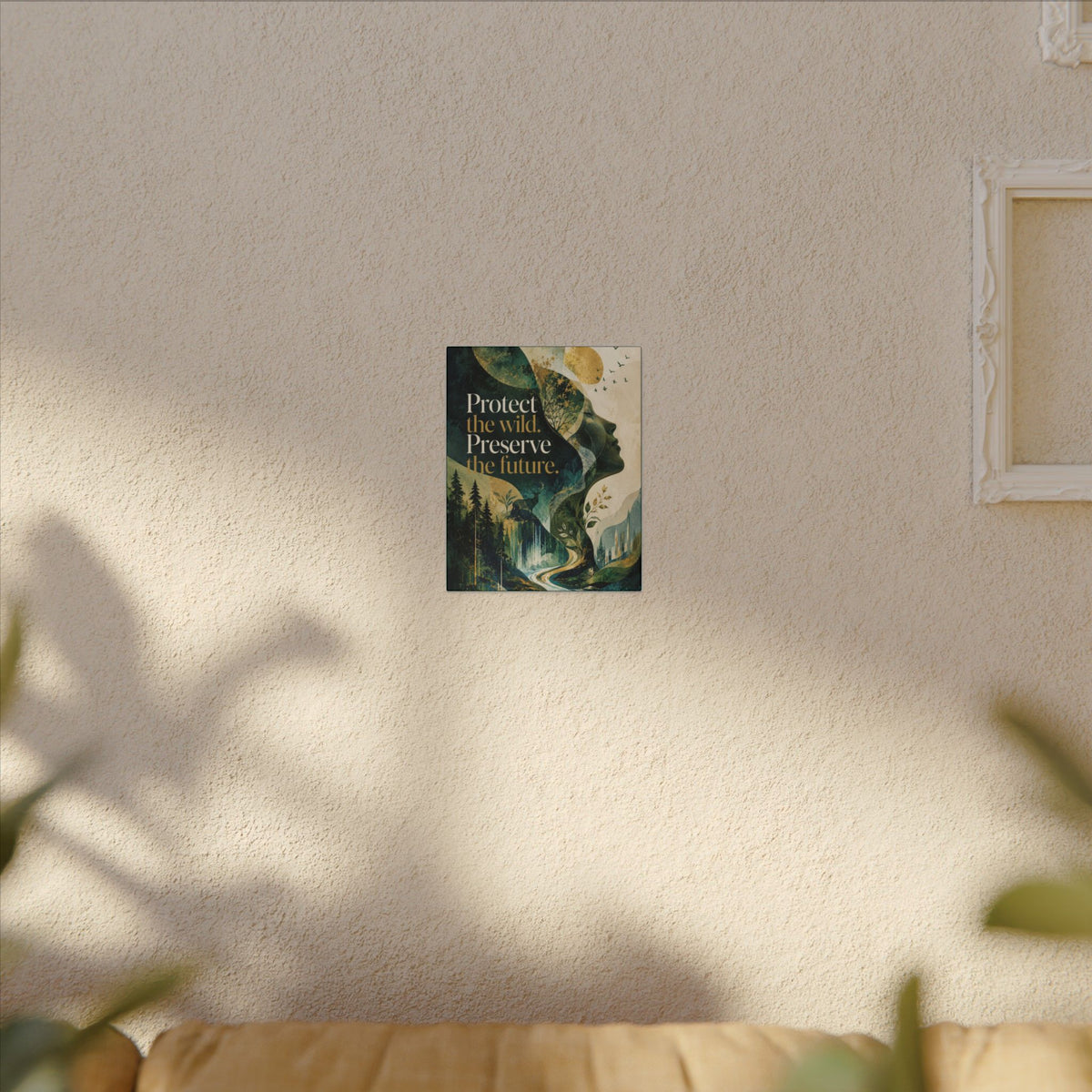 "PROTECT THE WILD PRESERVE THE FUTURE" (Abstract art style). Earthsmart Eco Canvas Wall Art (Matte Stretched Print).