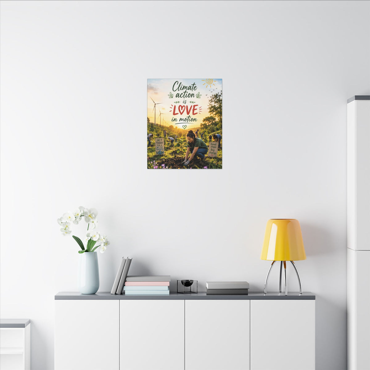 "Climate Action is Love in Motion" - Earthsmart Wall Art.