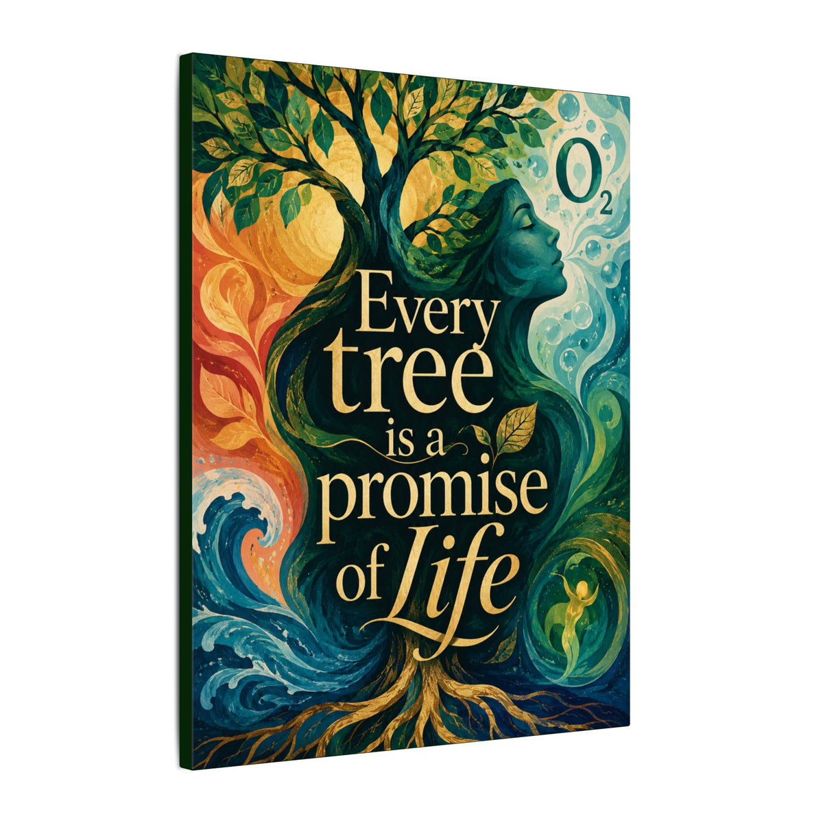 "EVERY TREE IS A PROMISE OF LIFE" (Contemporary art style). Earthsmart Eco Canvas Wall Art (Matte Stretched Print).