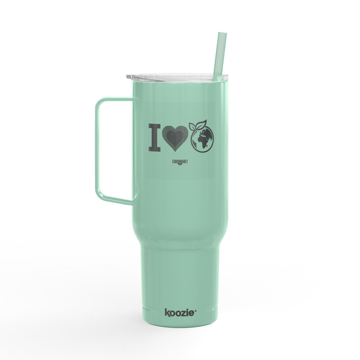 EARTHSMART Engraved Tumbler — 'I LOVE EARTH' RECYCLED STEEL & 100% RECYCLED PLASTIC. (1.8L - 40oz).