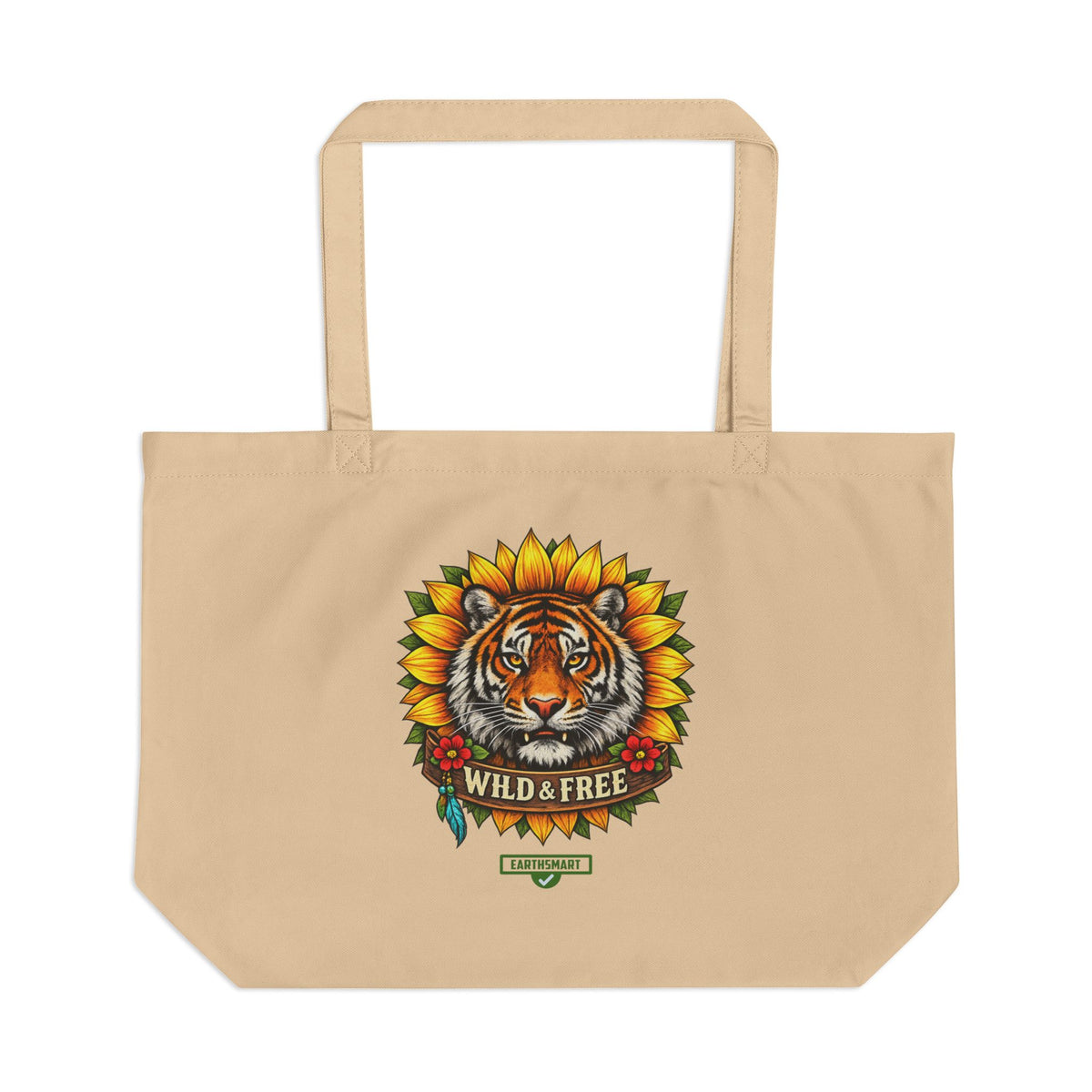 EARTHSMART LARGE ECO -TOTE - 100% COTTON - Wild & Free — (50.8 × 35.6 × 12.7 cm)