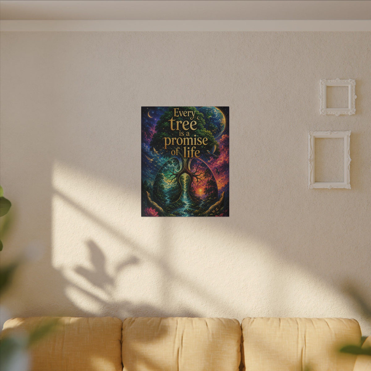 Copy of "EVERY TREE IS A PROMISE OF LIFE" (Surrealist art style). Earthsmart Eco Canvas Wall Art (Matte Stretched Print).