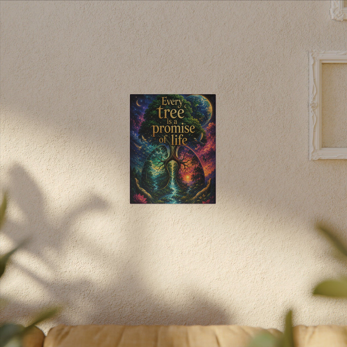 Copy of "EVERY TREE IS A PROMISE OF LIFE" (Surrealist art style). Earthsmart Eco Canvas Wall Art (Matte Stretched Print).