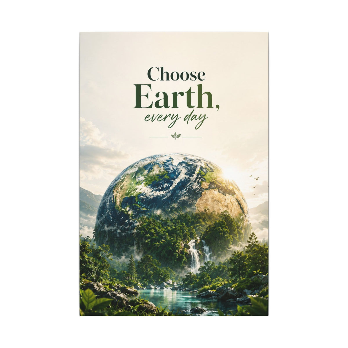 "CHOOSE EARTH EVERYDAY" - Earthsmart Canvas Wall Art.