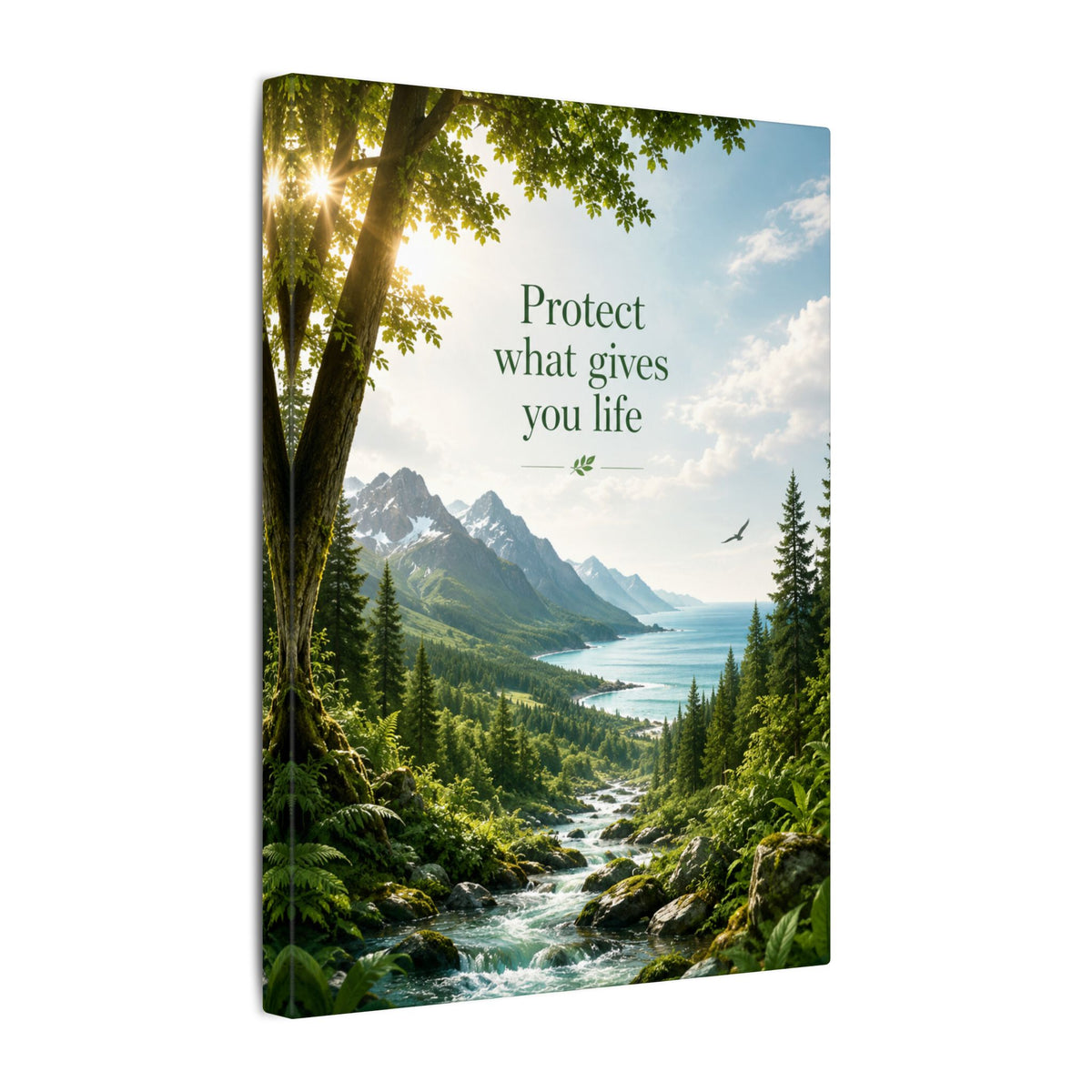 Copy of "SUSTAINABILITY IS NOT A SACRIFICE, IT'S A SMARTER WAY TO LIVE" (Geometric art style). Earthsmart Eco Canvas Wall Art (Matte Stretched Print).