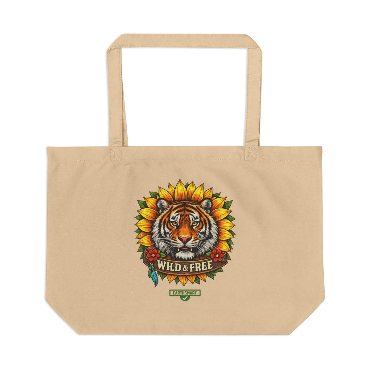 EARTHSMART LARGE ECO -TOTE - 100% COTTON - Wild & Free — (50.8 × 35.6 × 12.7 cm)