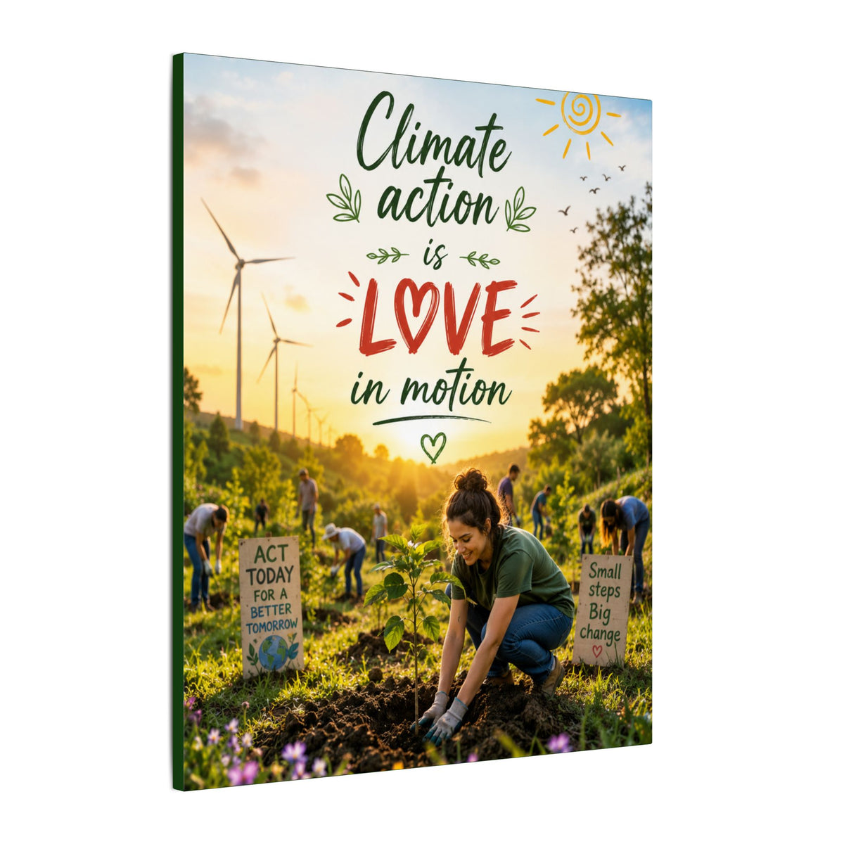 "Climate Action is Love in Motion" - Earthsmart Wall Art.