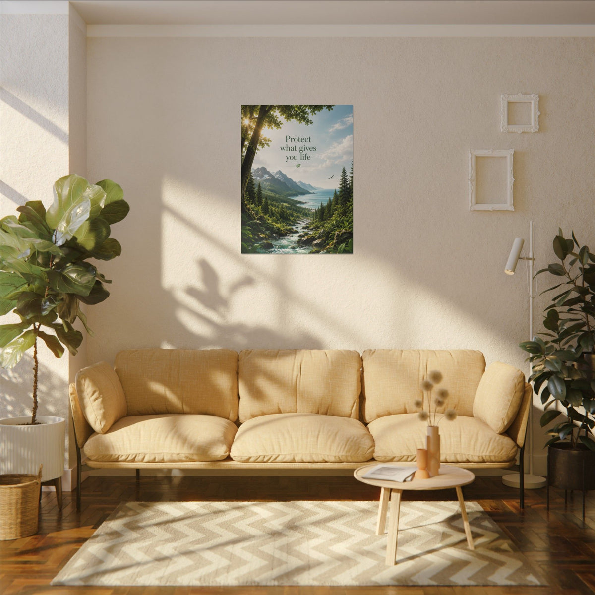 Copy of "SUSTAINABILITY IS NOT A SACRIFICE, IT'S A SMARTER WAY TO LIVE" (Geometric art style). Earthsmart Eco Canvas Wall Art (Matte Stretched Print).