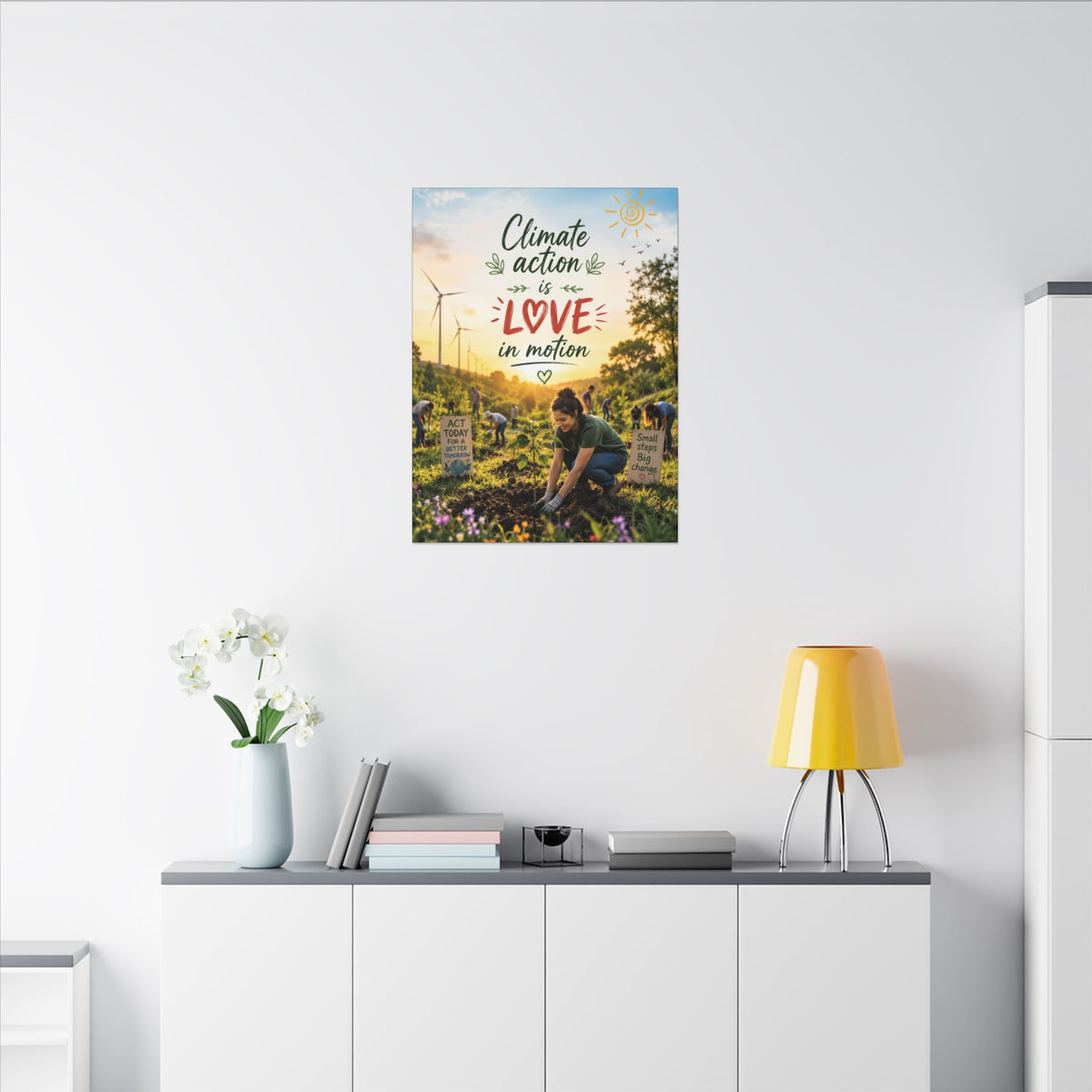 "Climate Action is Love in Motion" - Earthsmart Wall Art.