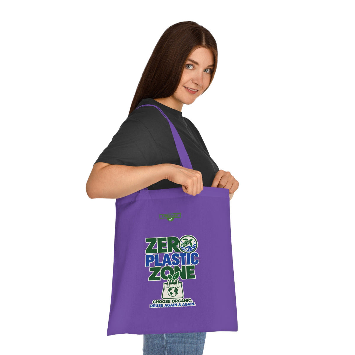 EARTHSMART 'ZERO PLASTIC ZONE' ECO TOTE BAG. 100% COTTON — (38cm x 42cm).