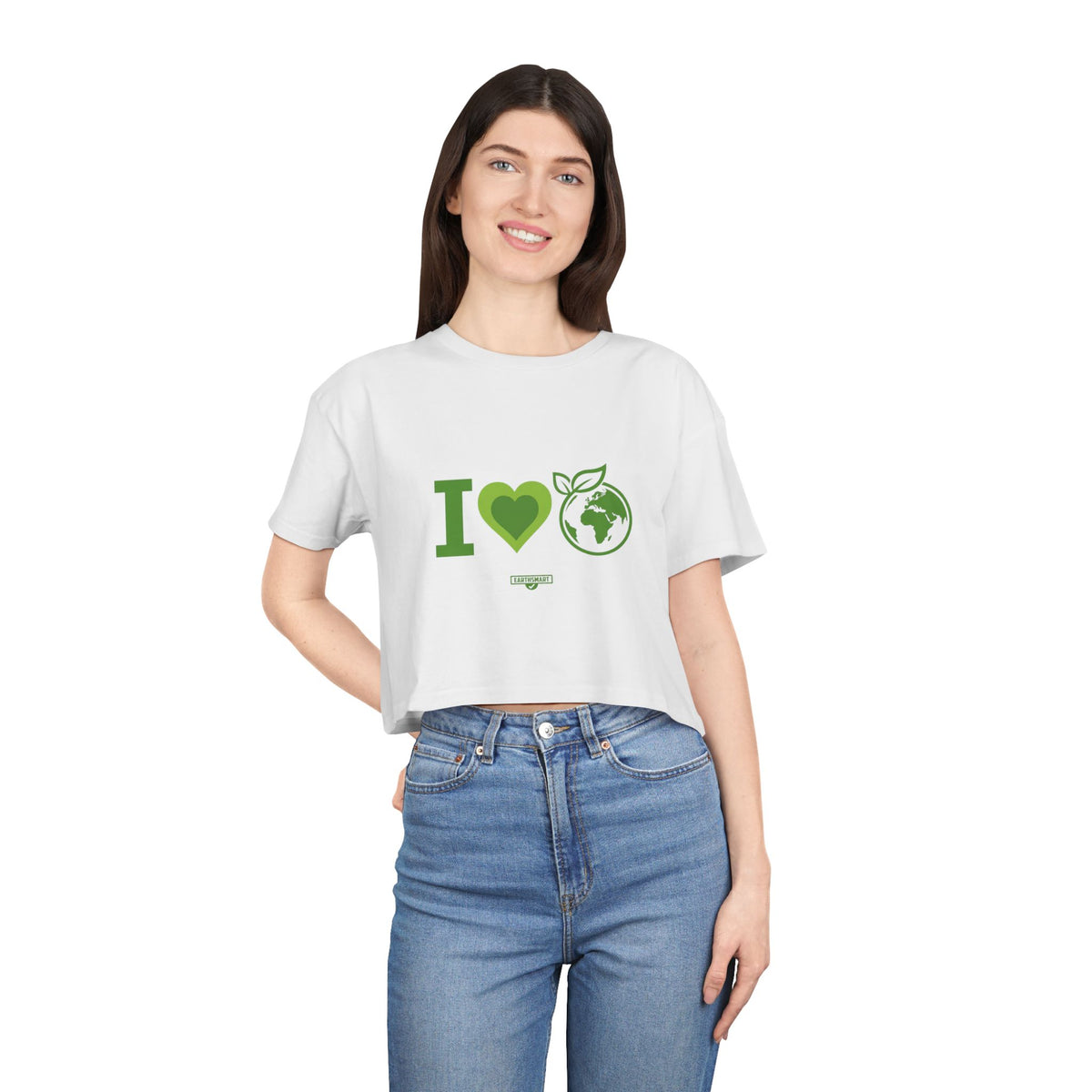 EARTHSMART CROP TOP - 'I LOVE EARTH' — Eco-Friendly - 100% Cotton.