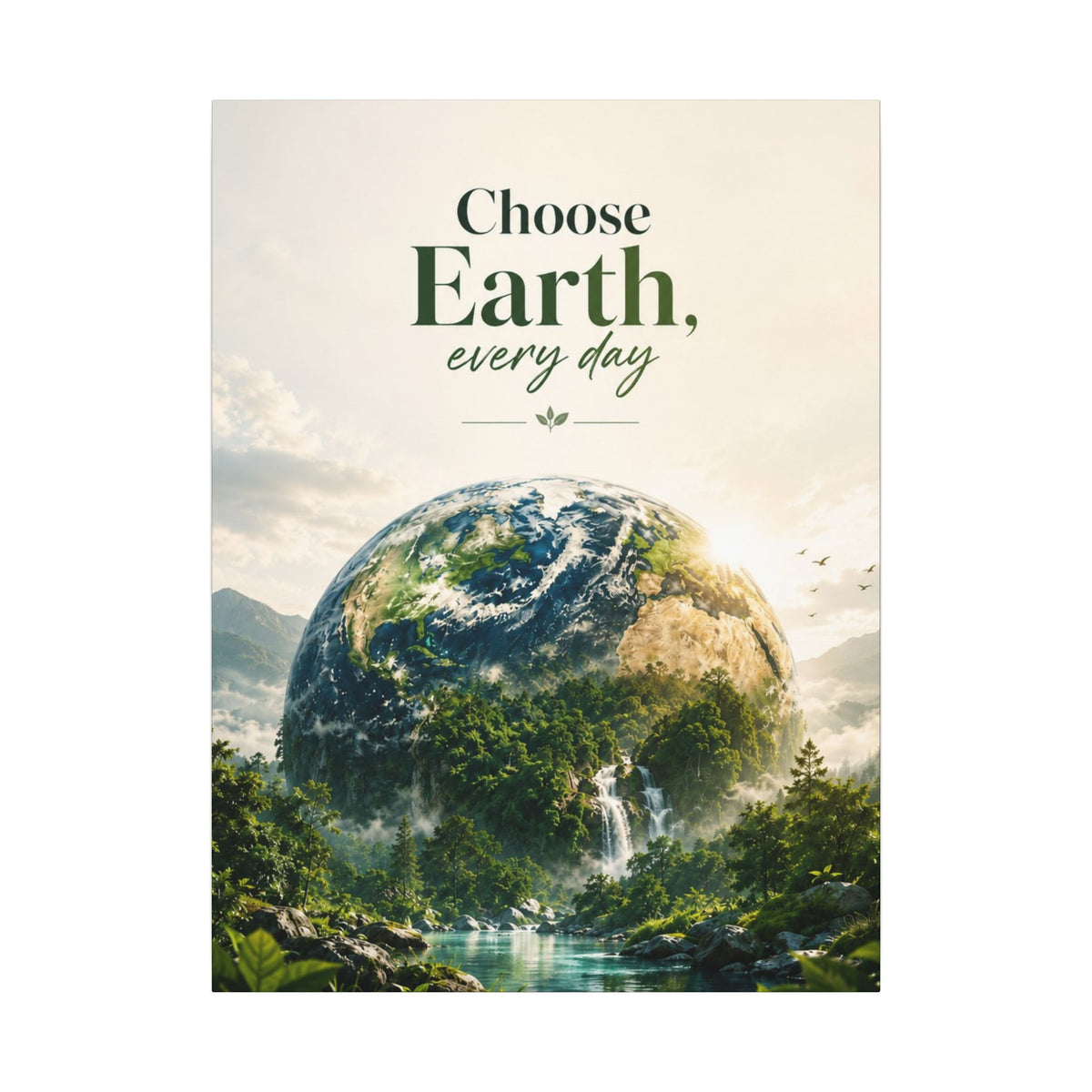 "CHOOSE EARTH EVERYDAY" - Earthsmart Canvas Wall Art.