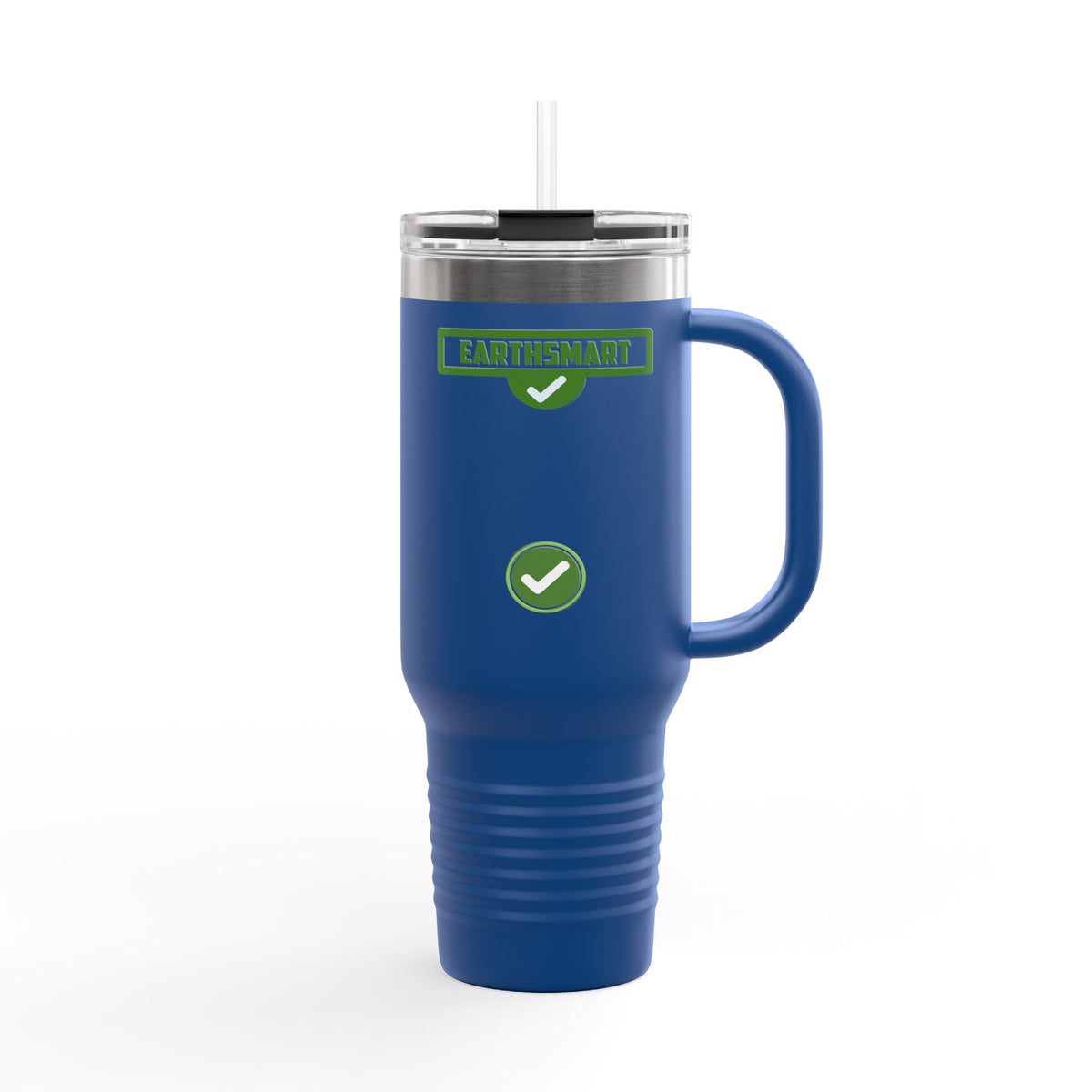 EARTHSMART ECO TUMBLER - 'ICONIC' LOGO version -  100% stainless steel (body), 100% recycled plastic (straw and lid).(1.8L - 40OZ)
