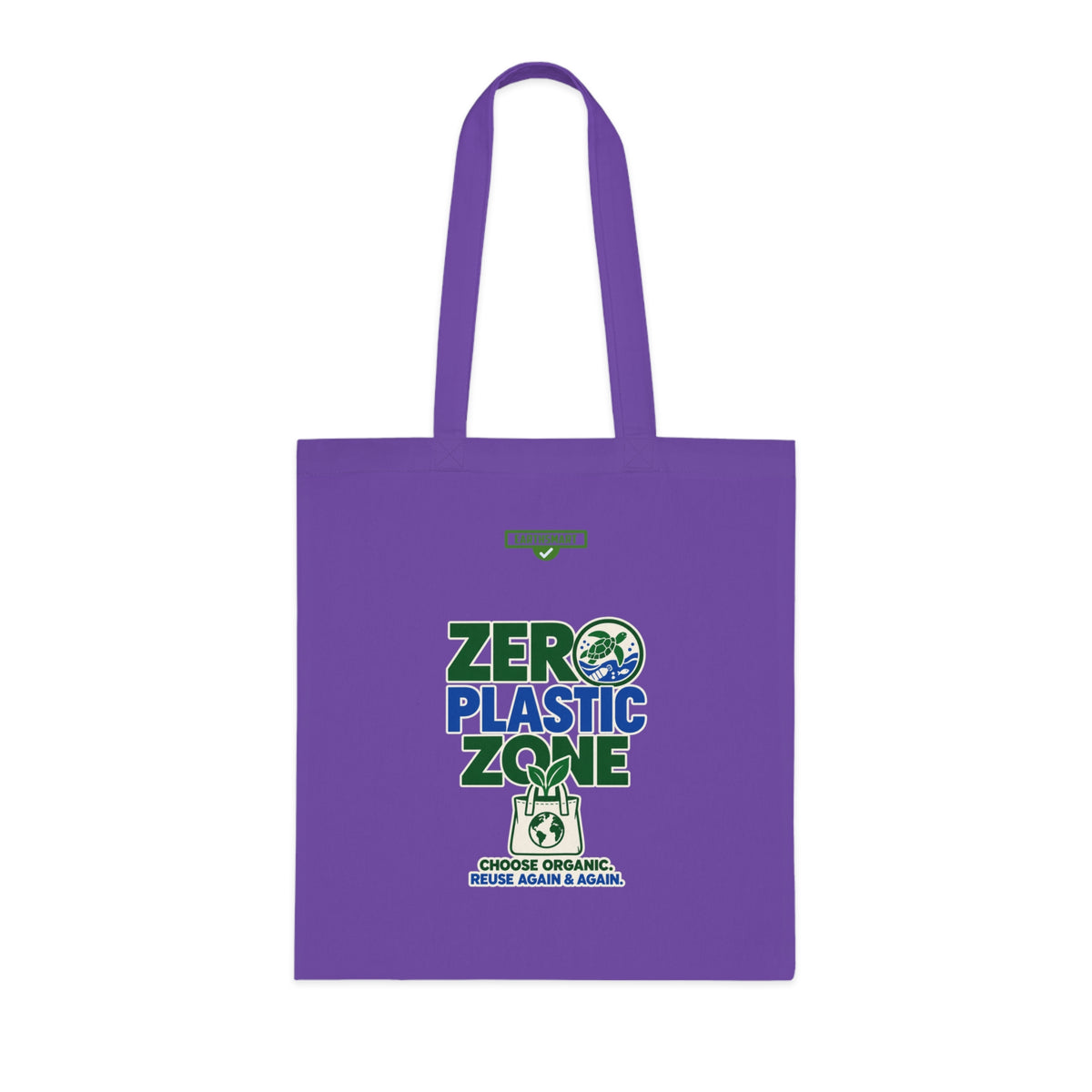EARTHSMART 'ZERO PLASTIC ZONE' ECO TOTE BAG. 100% COTTON — (38cm x 42cm).
