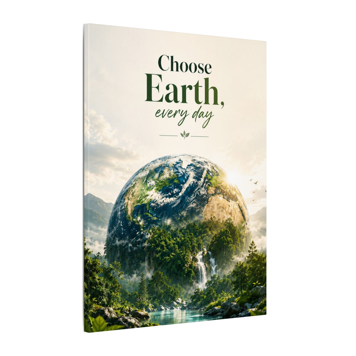 "CHOOSE EARTH EVERYDAY" - Earthsmart Canvas Wall Art.