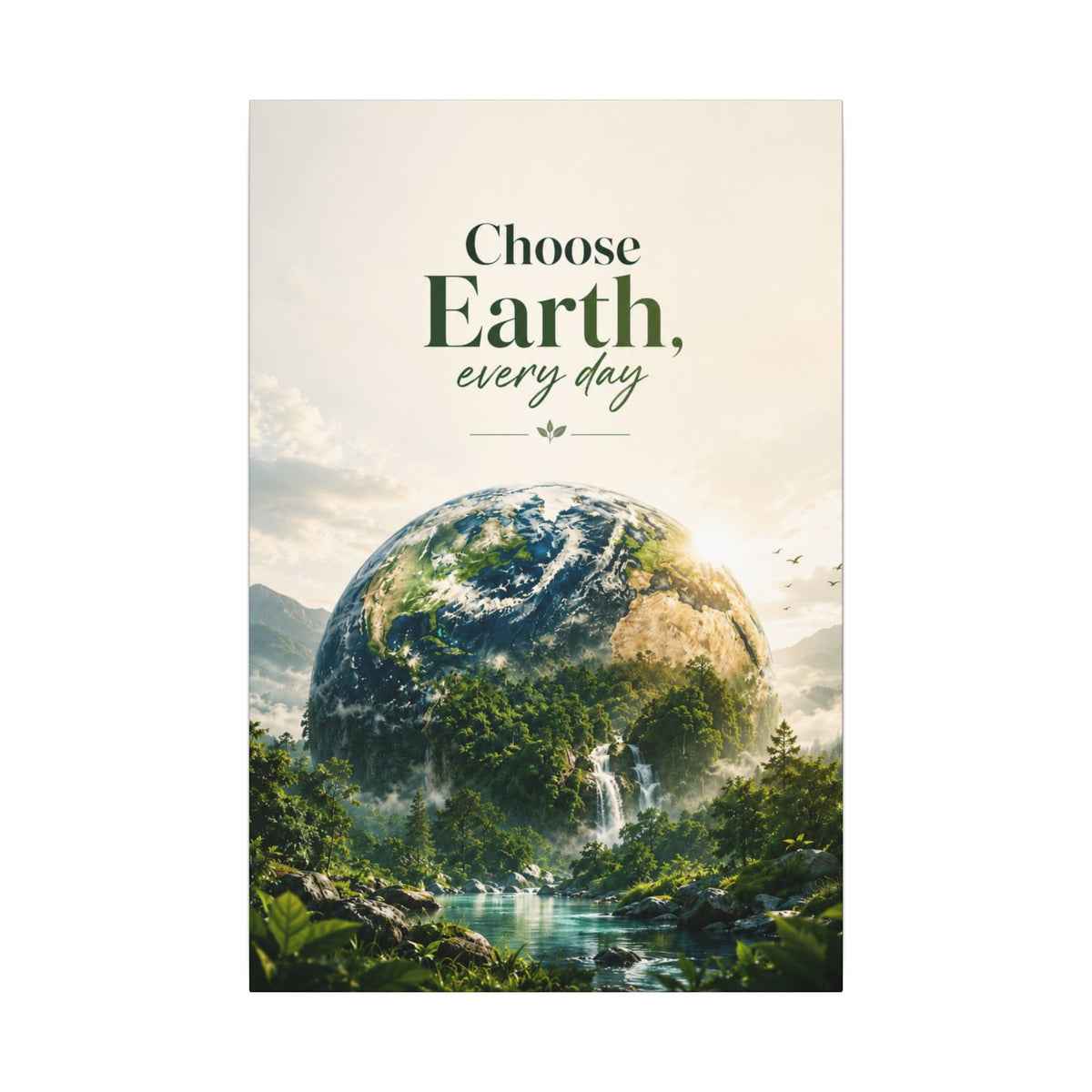 "CHOOSE EARTH EVERYDAY" - Earthsmart Canvas Wall Art.