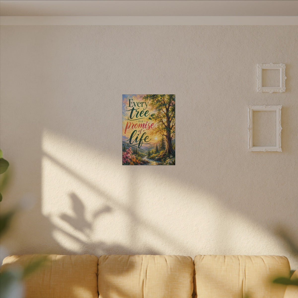 "EVERY TREE IS A PROMISE OF LIFE" (Impressionist art style). Earthsmart Eco Wall Art. (Stretched Canvas Print).