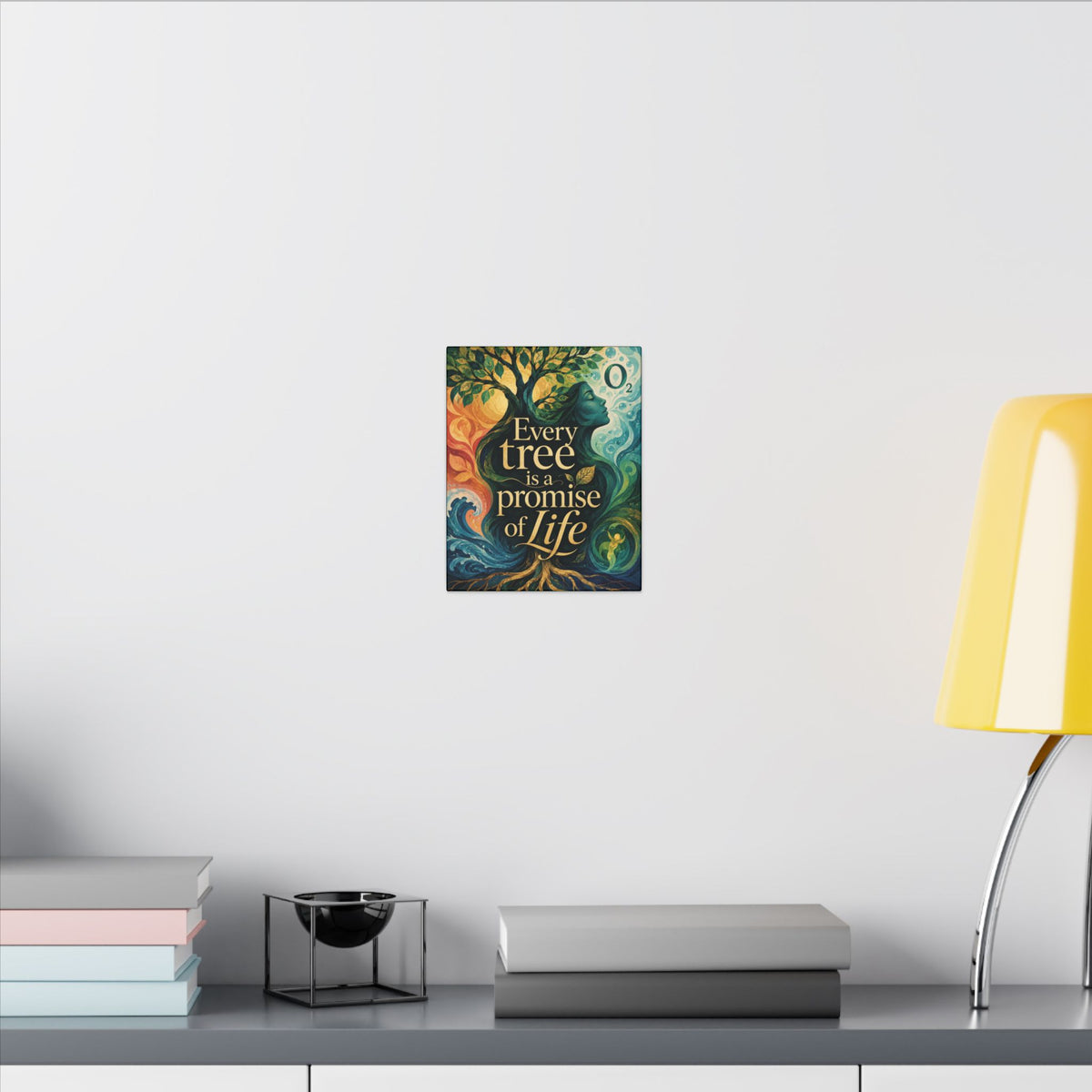 "EVERY TREE IS A PROMISE OF LIFE" (Contemporary art style). Earthsmart Eco Canvas Wall Art (Matte Stretched Print).