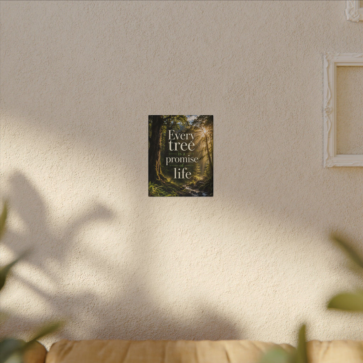 "EVERY TREE IS A PROMISE OF LIFE" (Photographic art style). Earthsmart Eco Canvas Wall Art (Matte Stretched Print).