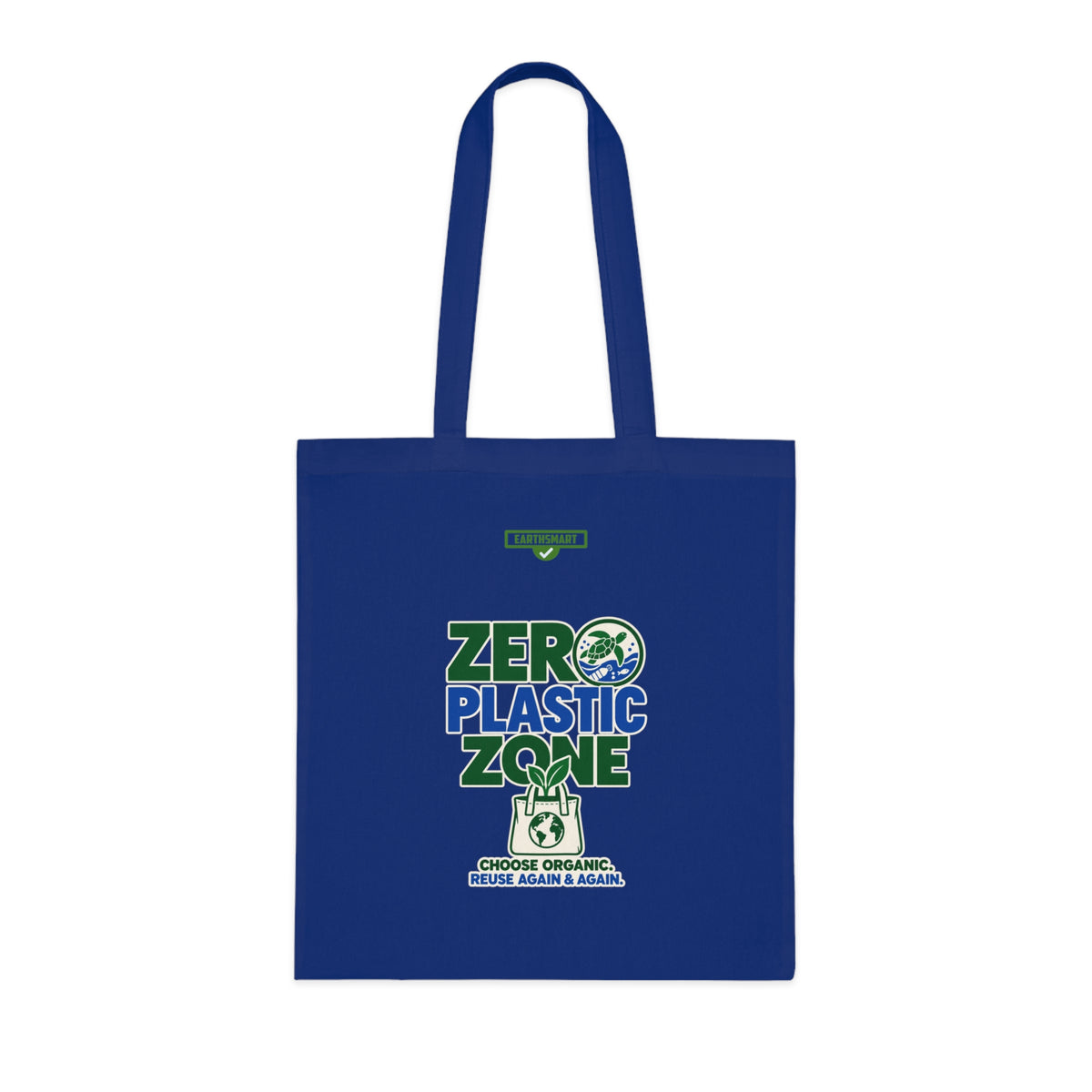 EARTHSMART 'ZERO PLASTIC ZONE' ECO TOTE BAG. 100% COTTON — (38cm x 42cm).