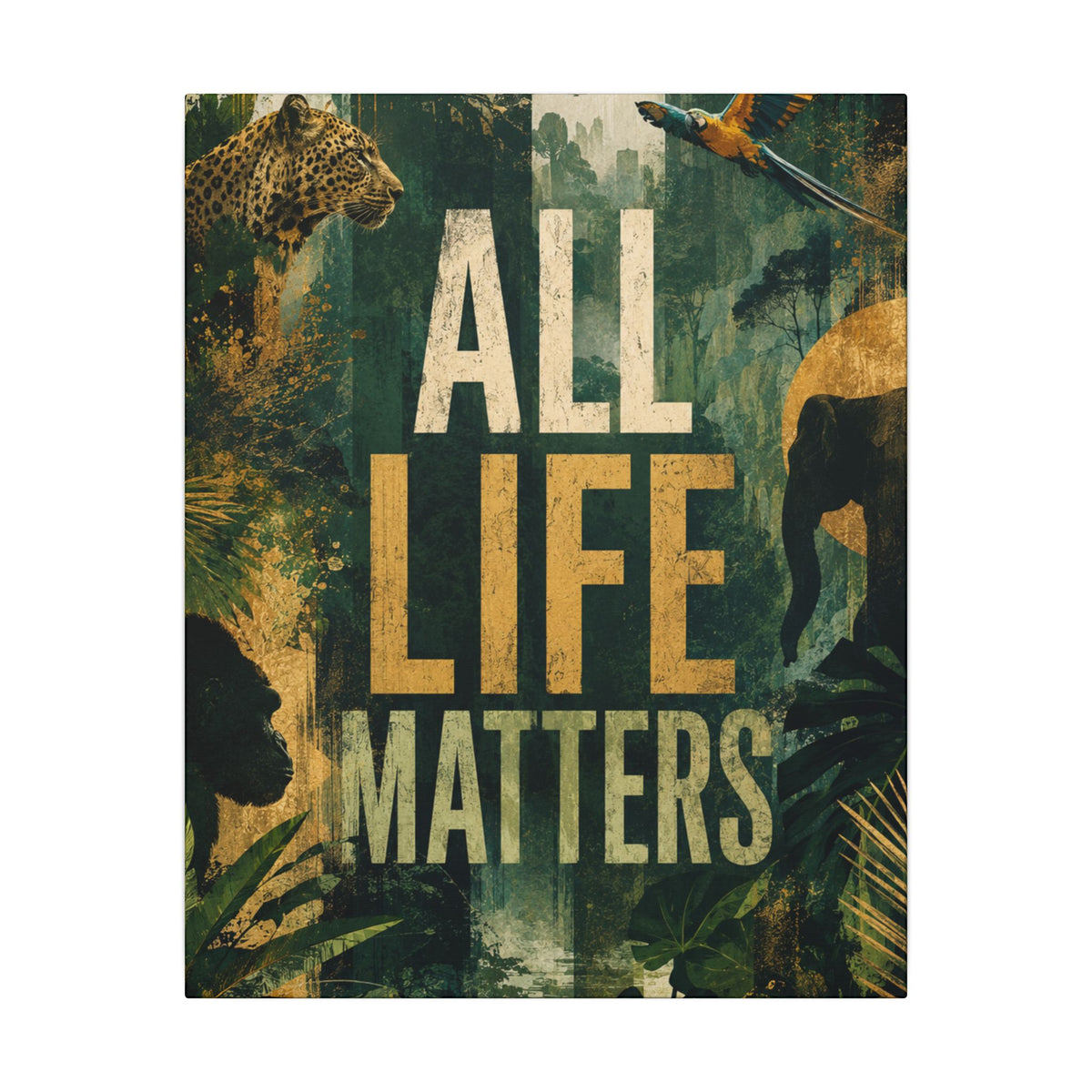 "All Life Matters" Earthsmart Canvas Wall Art – Wildlife Conservation Matte Print