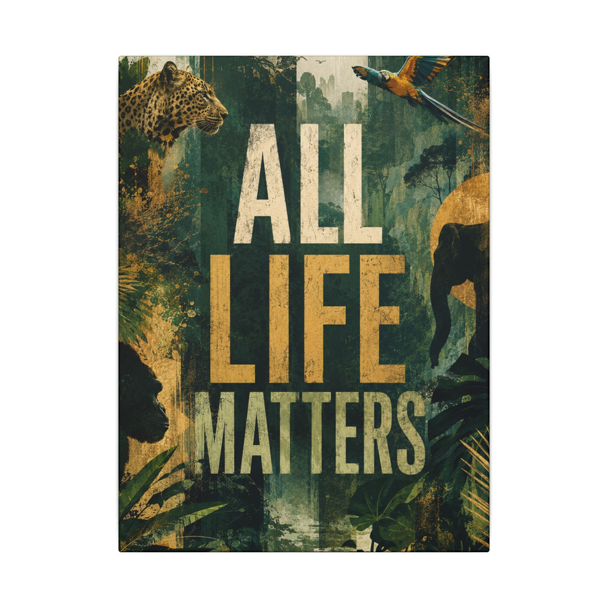 "All Life Matters" Earthsmart Canvas Wall Art – Wildlife Conservation Matte Print