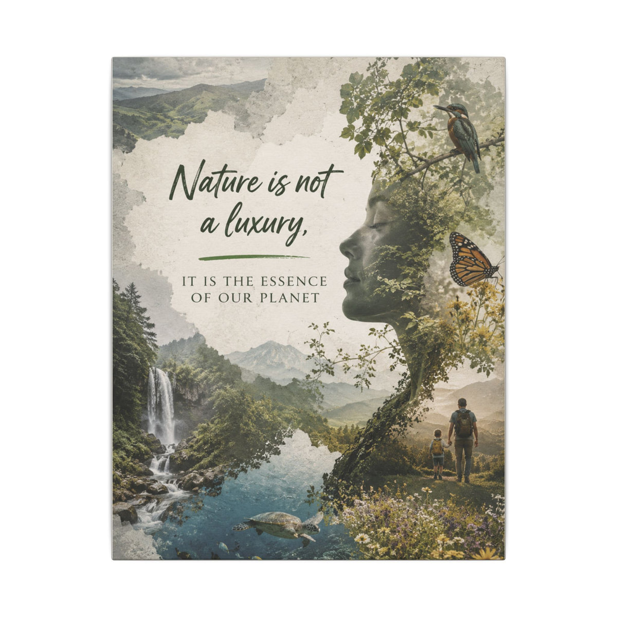 "Nature is not a luxury, it is the essence of our planet". Earthsmart Eco Canvas Wall Art (Matte Stretched Print).