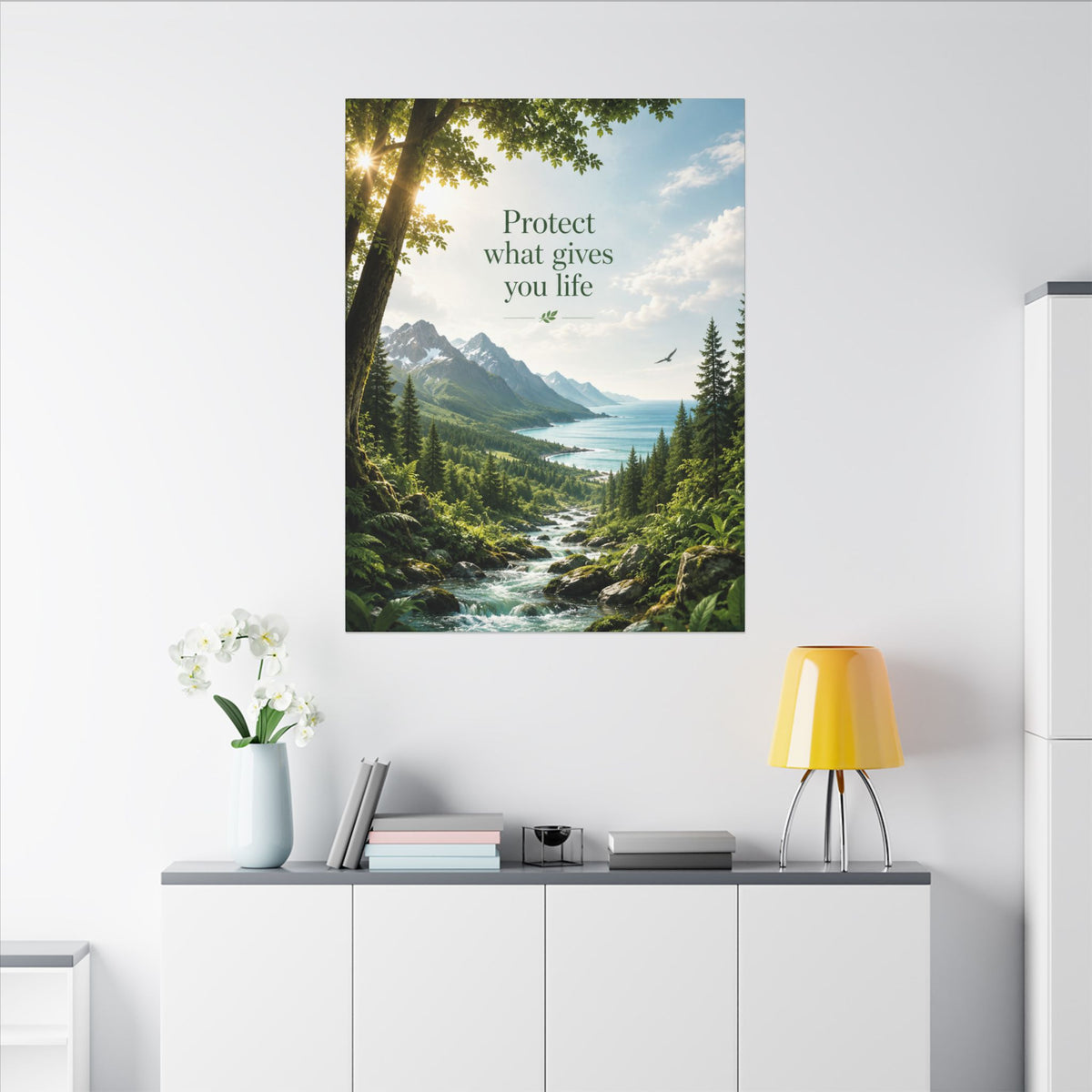 Copy of "SUSTAINABILITY IS NOT A SACRIFICE, IT'S A SMARTER WAY TO LIVE" (Geometric art style). Earthsmart Eco Canvas Wall Art (Matte Stretched Print).