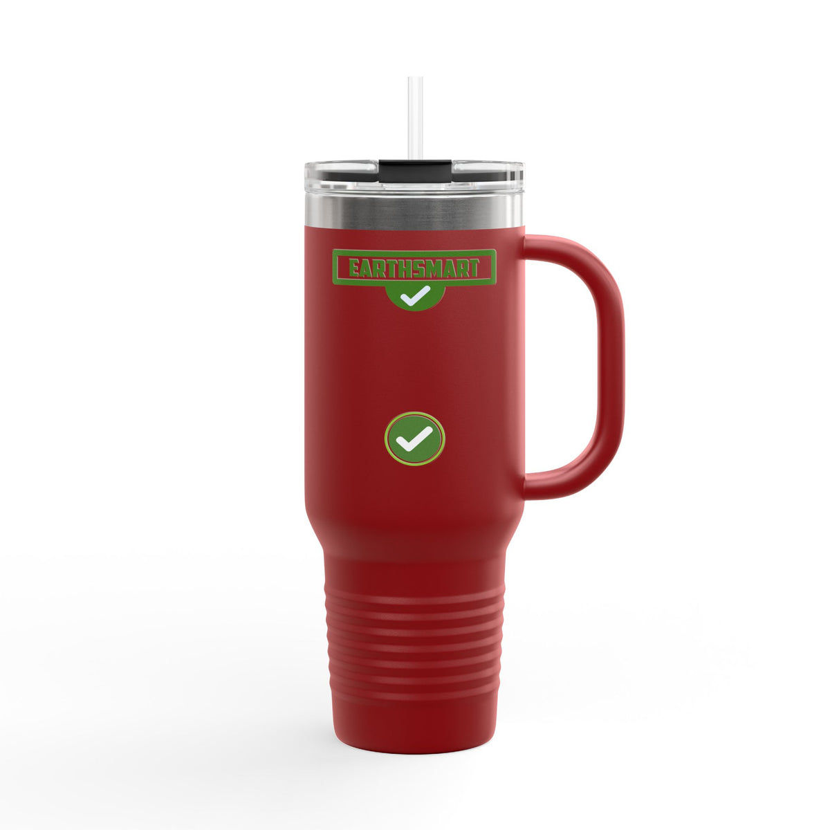 EARTHSMART ECO TUMBLER - 'ICONIC' LOGO version -  100% stainless steel (body), 100% recycled plastic (straw and lid).(1.8L - 40OZ)