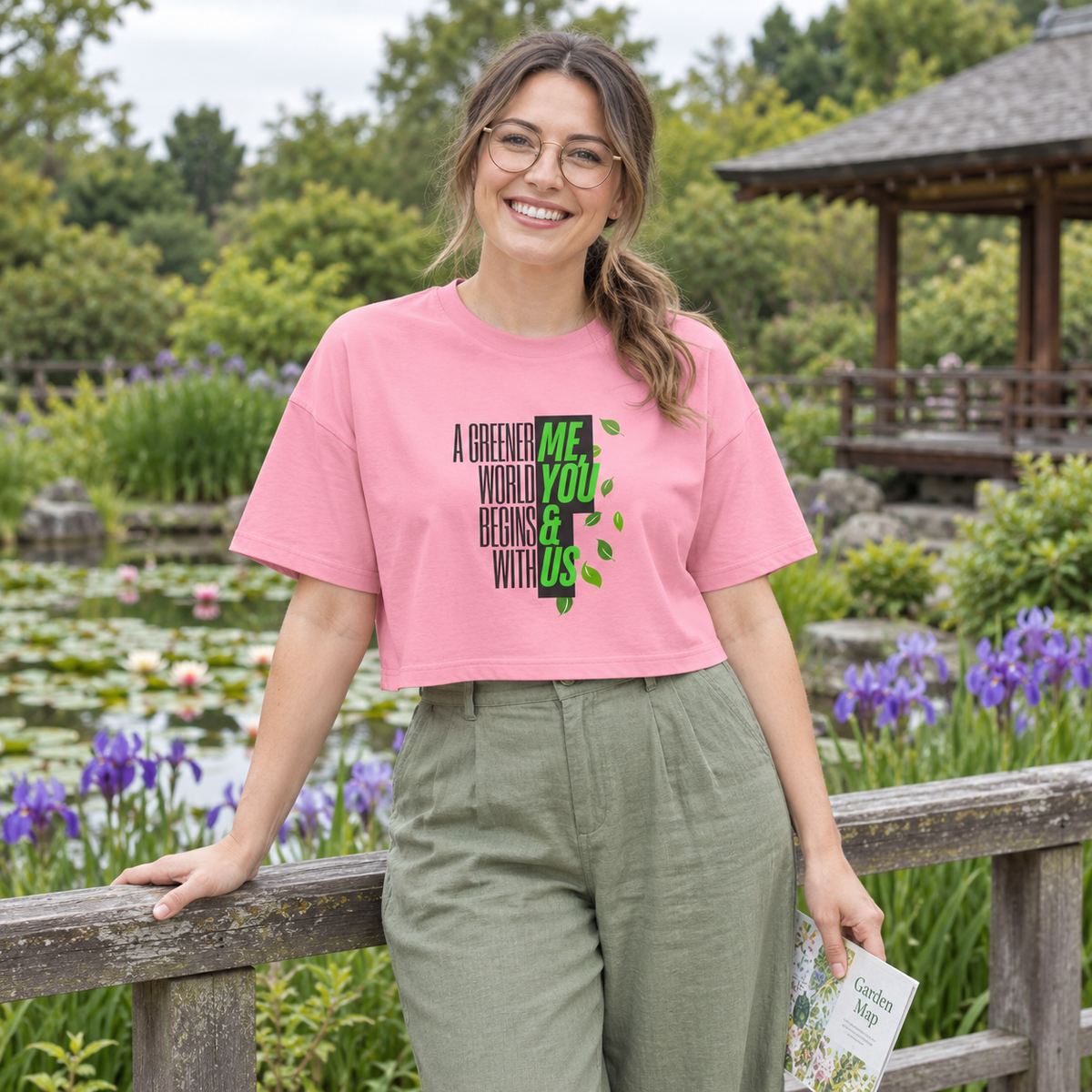 EARTHSMART CROP TOP - 'A GREENER WORLD, BEGINS WITH ME, YOU & US' — Eco-Friendly - 100% Cotton.