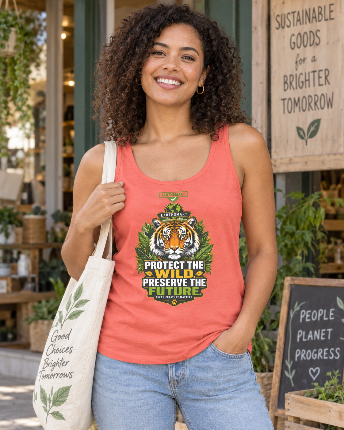 EARTHSMART Classic Tank top — PROTECT THE WILD - PRESERVE THE FUTURE - 100% cotton -  Eco Friendly.