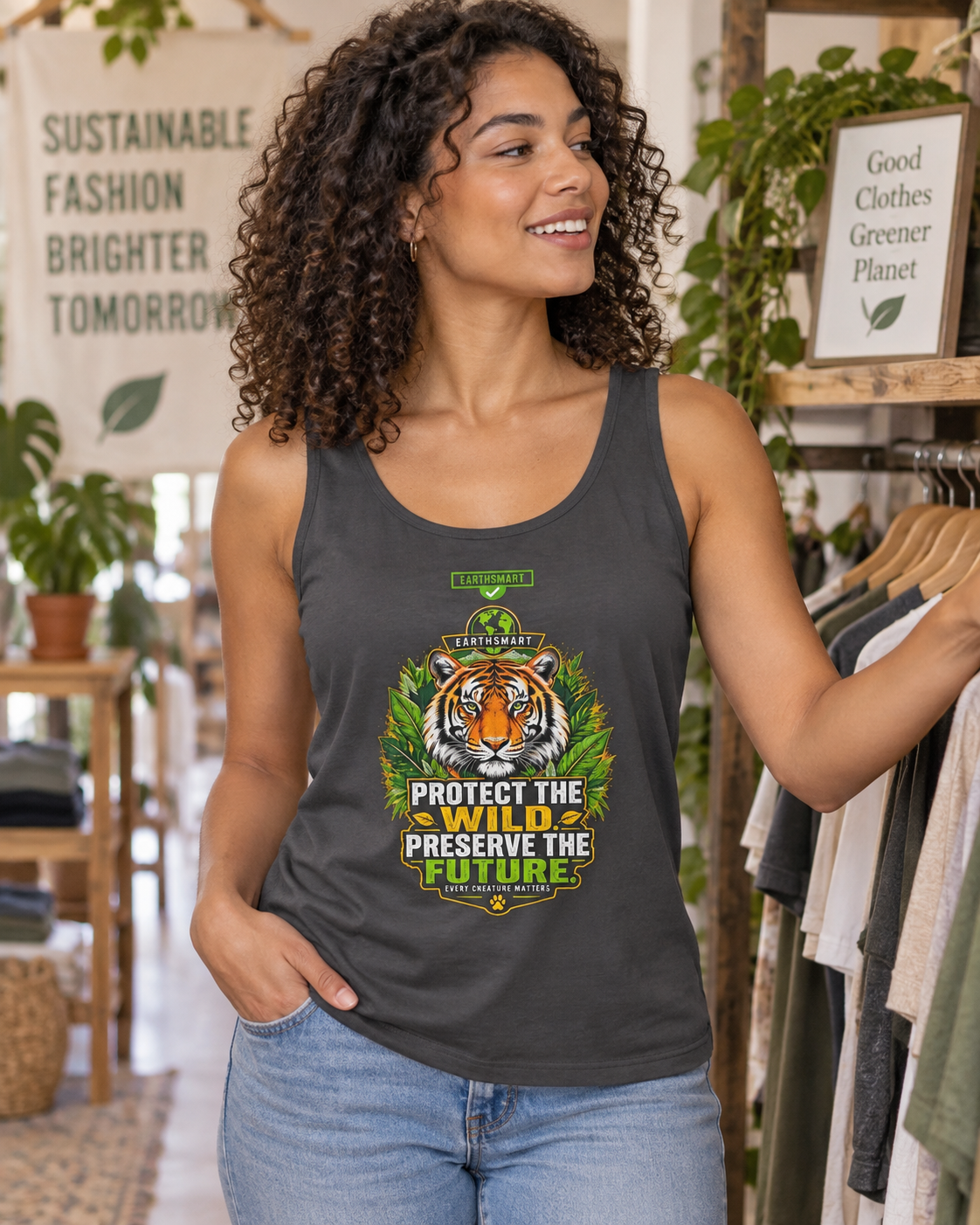EARTHSMART Classic Tank top — PROTECT THE WILD - PRESERVE THE FUTURE - 100% cotton -  Eco Friendly.