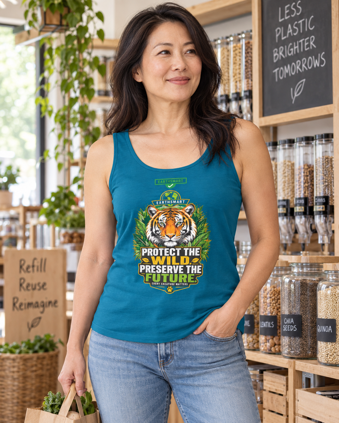 EARTHSMART Classic Tank top — PROTECT THE WILD - PRESERVE THE FUTURE - 100% cotton -  Eco Friendly.