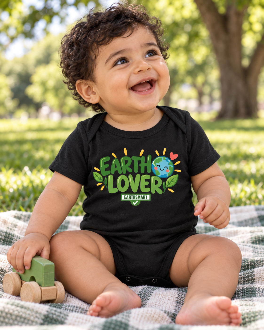 EARTHSMART BABY BODYSUIT — EARTH LOVER -  ECO-FRIENDLY ORGANIC ONESIE (UNISEX) (0 - 18 MONTHS)