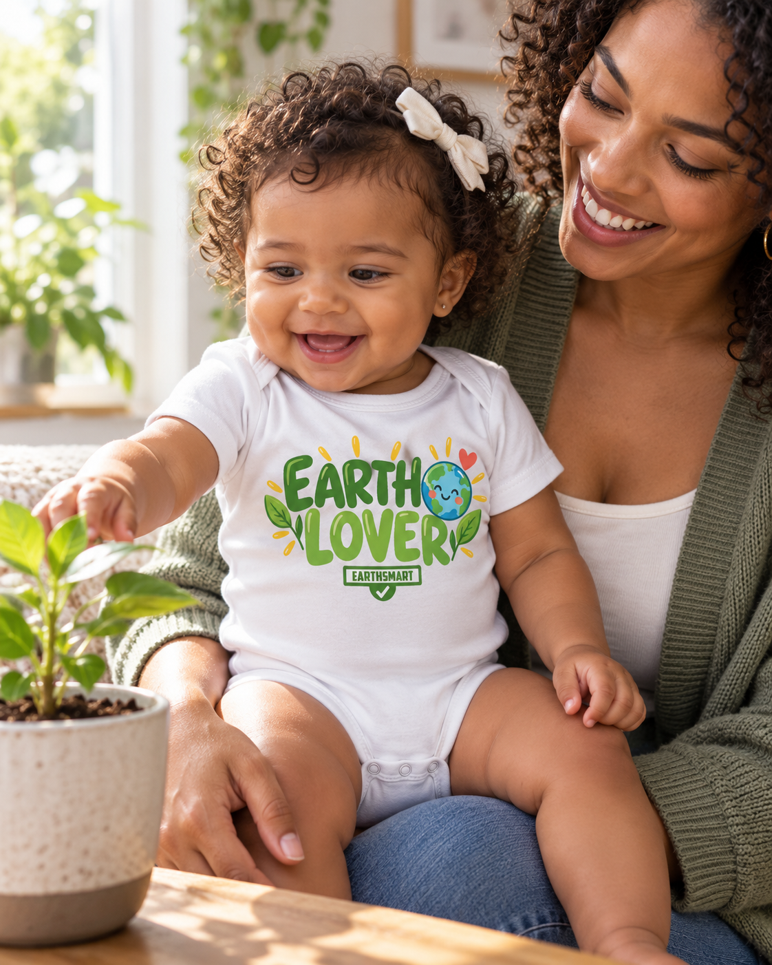 EARTHSMART BABY BODYSUIT — EARTH LOVER -  ECO-FRIENDLY ORGANIC ONESIE (UNISEX) (0 - 18 MONTHS)