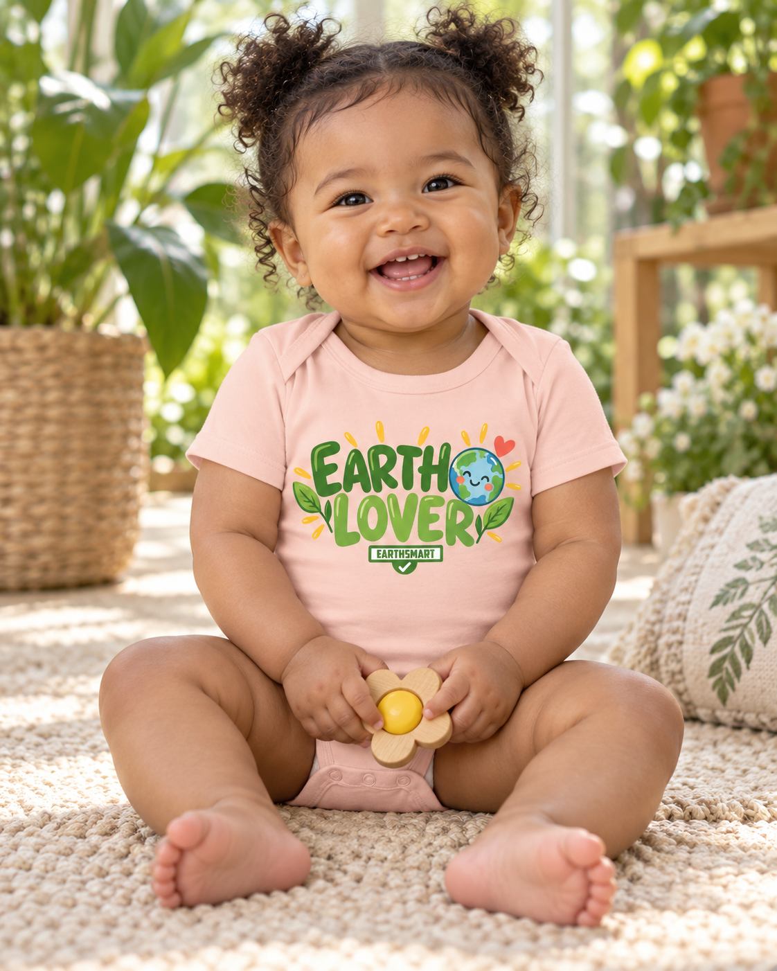 EARTHSMART BABY BODYSUIT — EARTH LOVER -  ECO-FRIENDLY ORGANIC ONESIE (UNISEX) (0 - 18 MONTHS)