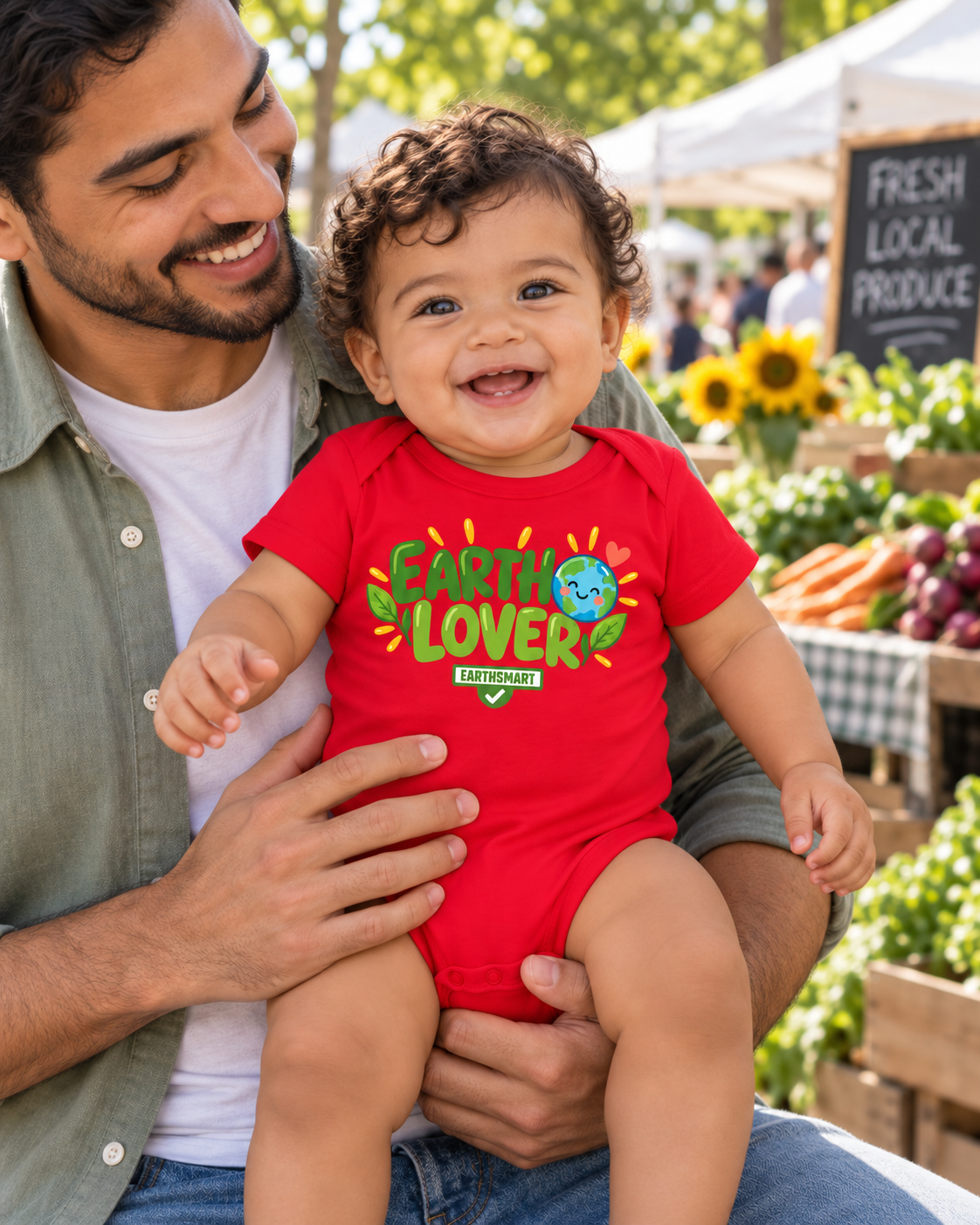 EARTHSMART BABY BODYSUIT — EARTH LOVER -  ECO-FRIENDLY ORGANIC ONESIE (UNISEX) (0 - 18 MONTHS)