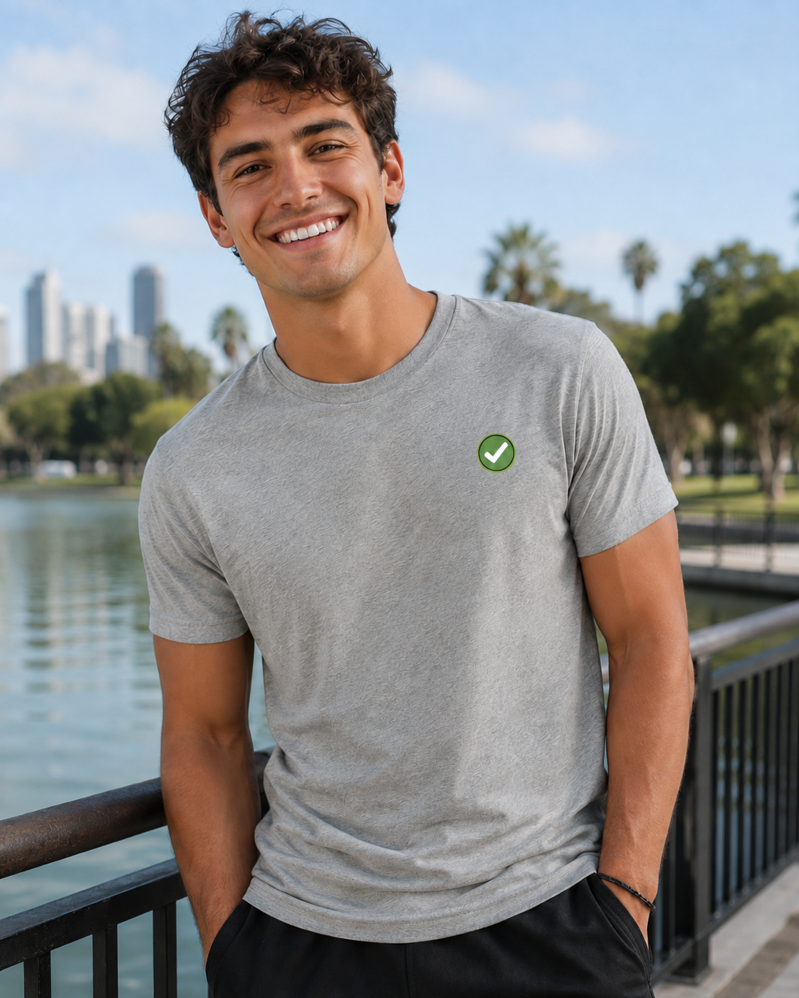 EARTHSMART 'ICONIC EMBLEM' - ORGANIC 100% COTTON T-SHIRT.