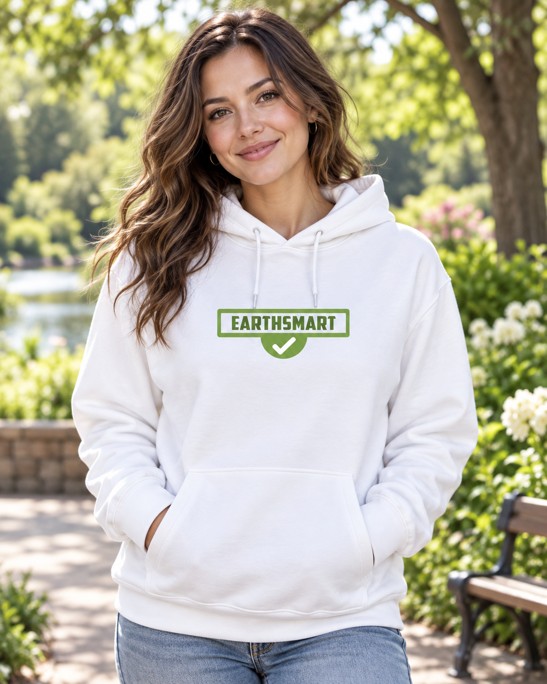 EARTHSMART HOODIE 'ICONIC' LOGO VERSION - Women’s organic hoodie.