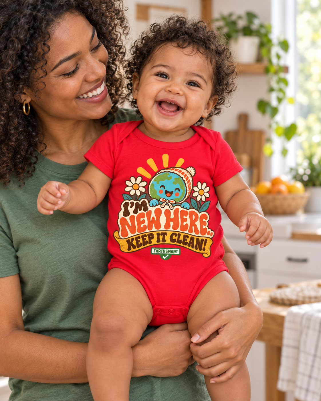EARTHSMART BABY BODYSUIT — I'M NEW HERE, KEEP IT CLEAN -  ECO-FRIENDLY ORGANIC ONESIE (UNISEX) (0 - 18 MONTHS)