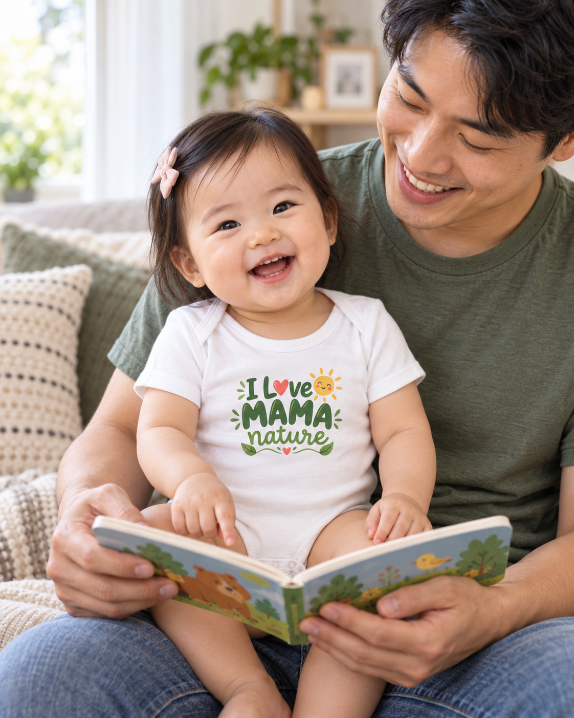 EARTHSMART BABY BODYSUIT — I LOVE MAMA NATURE -  ECO-FRIENDLY ORGANIC ONESIE (UNISEX) (0 - 18 MONTHS)