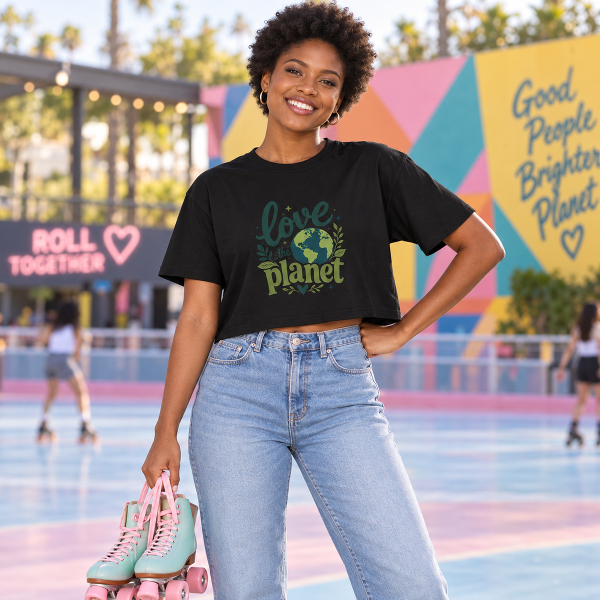 EARTHSMART CROP TOP - 'LOVE THE PLANET' — Eco-Friendly - 100% Cotton.