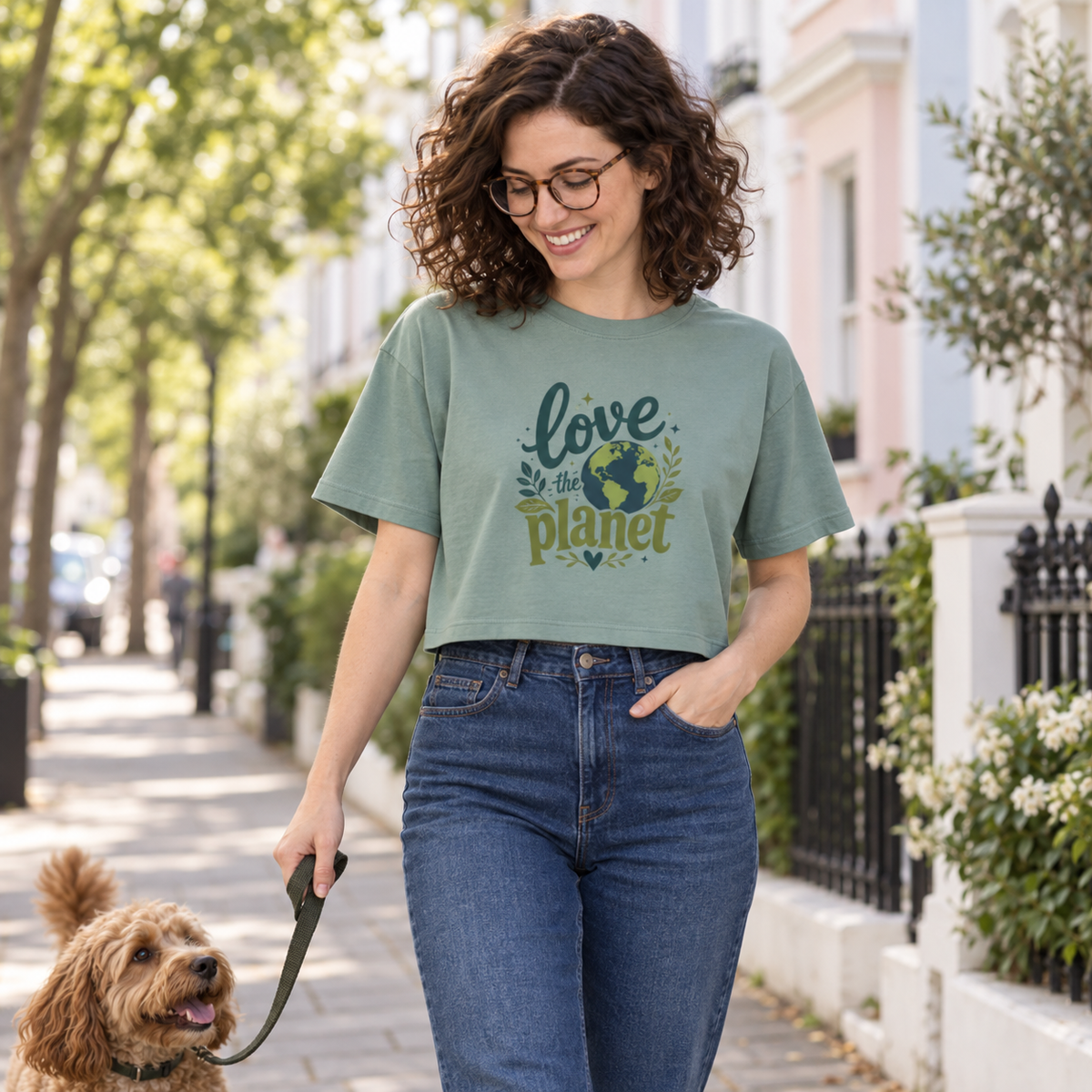 EARTHSMART CROP TOP - 'LOVE THE PLANET' — Eco-Friendly - 100% Cotton.
