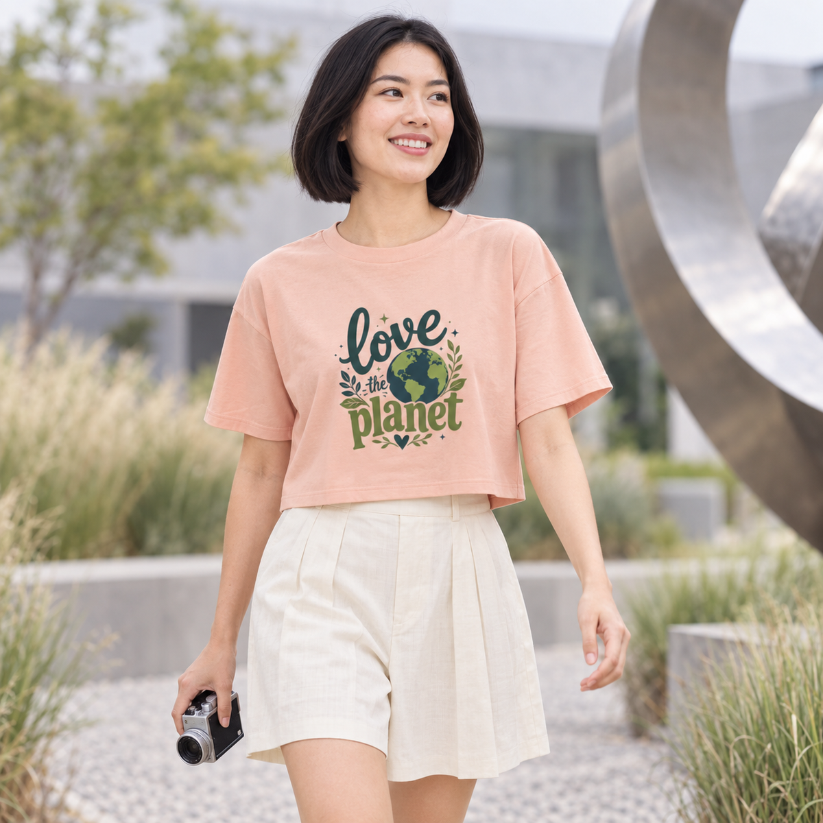 EARTHSMART CROP TOP - 'LOVE THE PLANET' — Eco-Friendly - 100% Cotton.
