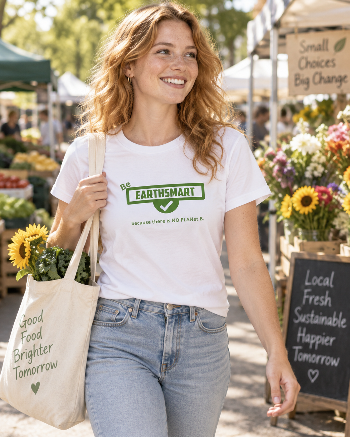 EARTHSMART TEE 'NO PLANET B' - ORGANIC 100% COTTON T-SHIRT.