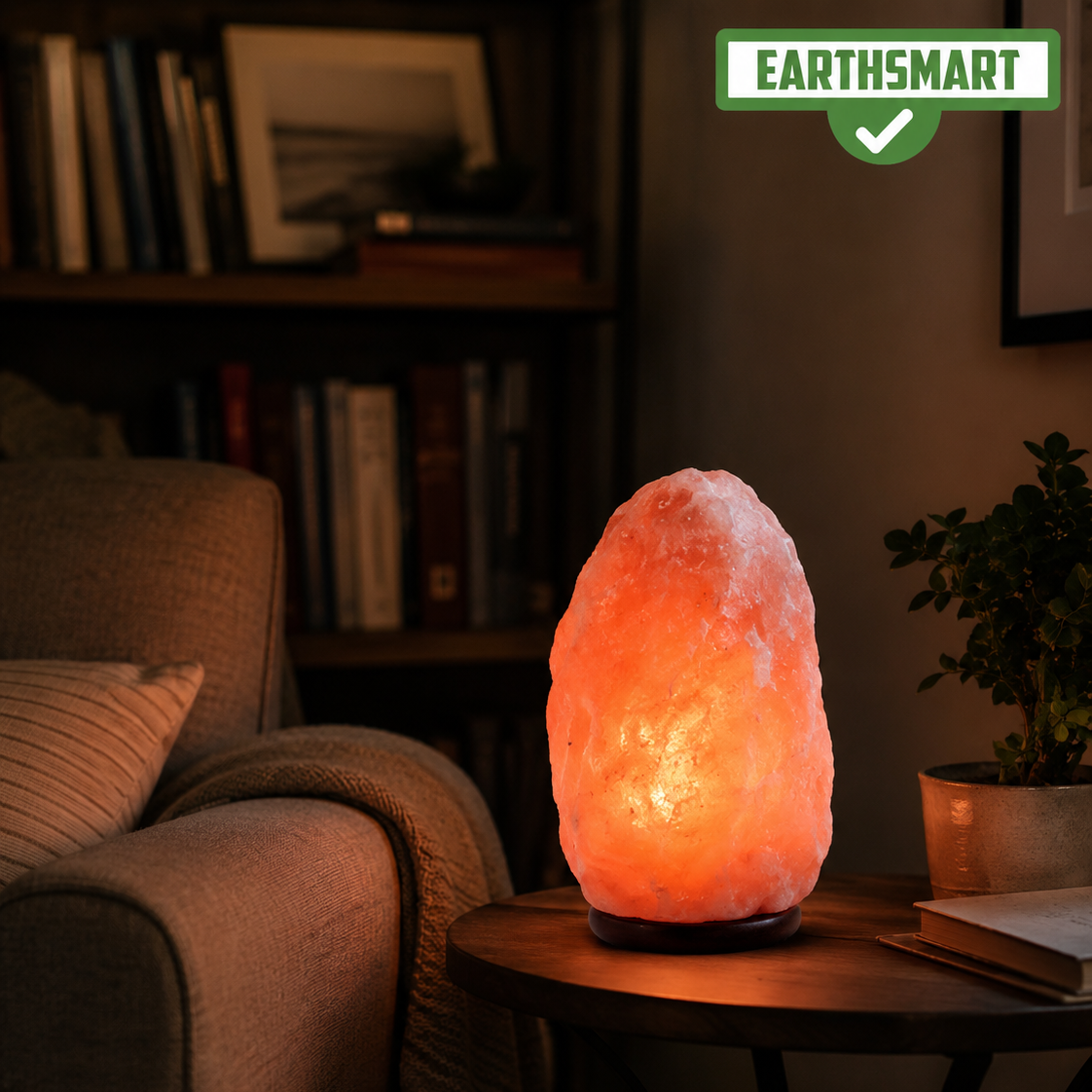 INDUS VALLEY PINK SALT LAMP - (CLASSIC). A Beautifully hand crafted organic piece of home décor. Himalayan Pink Salt Lamp.