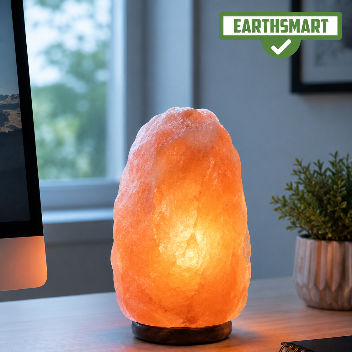 INDUS VALLEY PINK SALT LAMP - (CLASSIC). A Beautifully hand crafted organic piece of home décor. Himalayan Pink Salt Lamp.