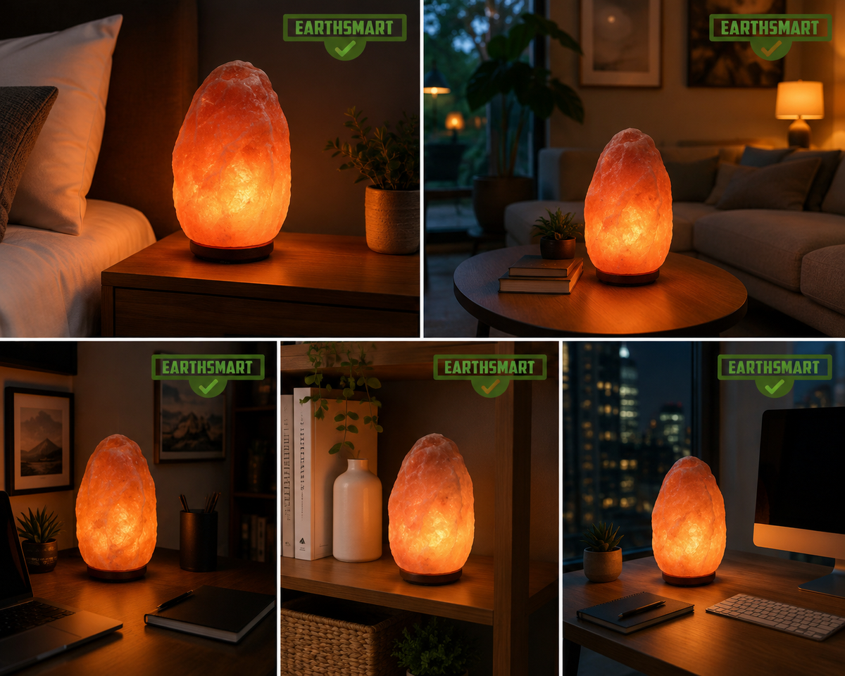 INDUS VALLEY PINK SALT LAMP - (CLASSIC). A Beautifully hand crafted organic piece of home décor. Himalayan Pink Salt Lamp.