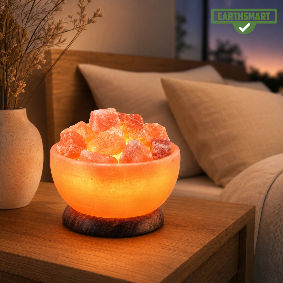 INDUS VALLEY PINK SALT LAMP - (STONE BOWL & ROCKS). A Beautifully hand crafted organic piece of home décor. Himalayan Pink Salt Lamp. (Copy)